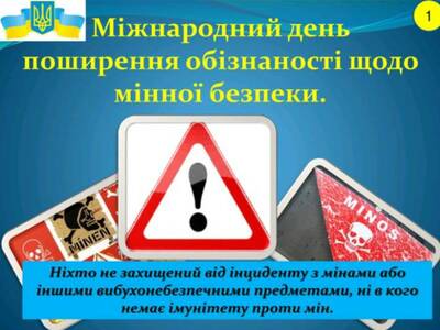 04 квітня – Міжнародний день просвіти з питань мінної безпеки та допомоги у розмінуванні